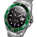 Perspektivische Ansicht Pierre Moreau Grün Schwarz Contrast Kollektion Swiss Made